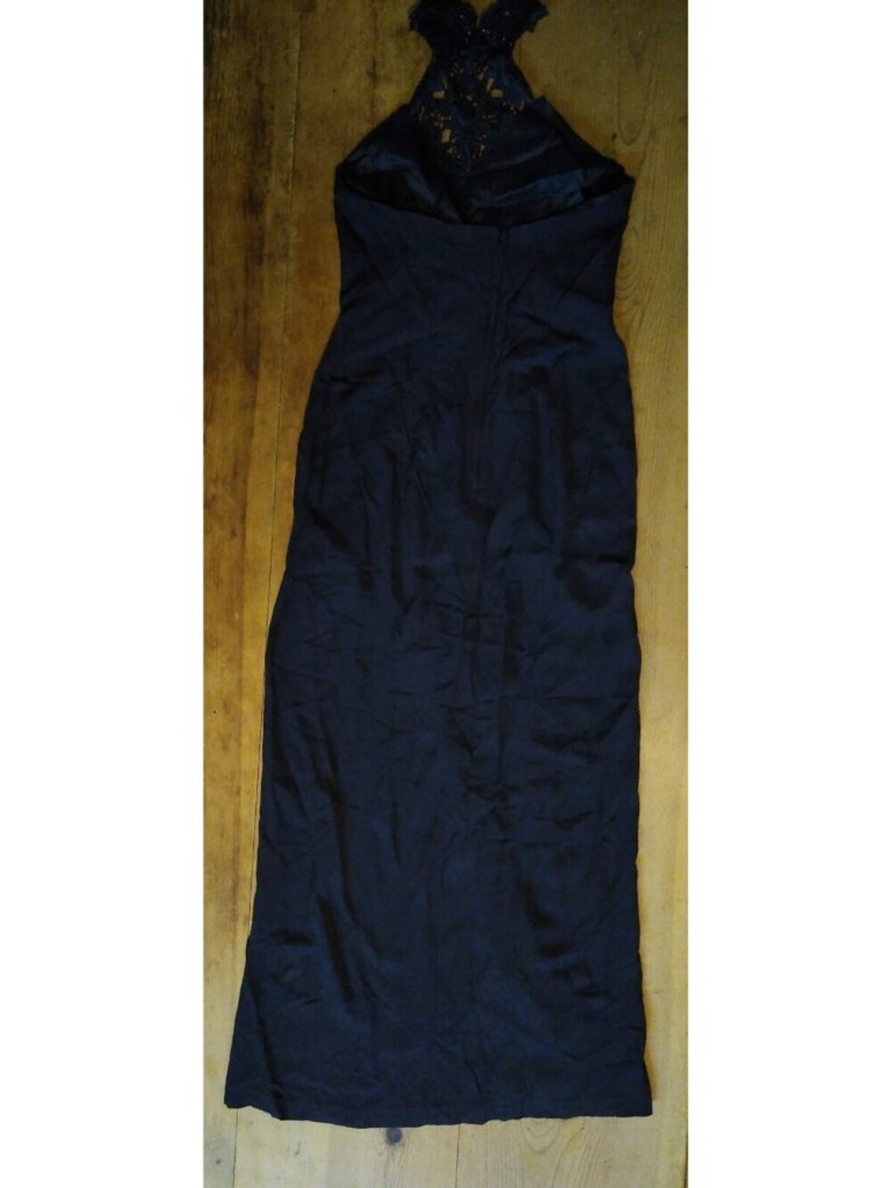 Zum Zum Junior 9 10 Formal Dress Y2K Prom Black Sparkly Floor Length Halter Neck - Picture 3 of 6